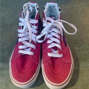 Vans Sk8-Mid Supreme Magenta Cheetah Velvet Kids Sneakers